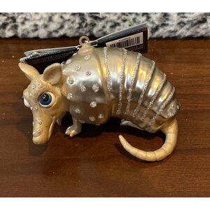 Robert Stanley‎ Armadillo Glass Christmas Tree Holiday Ornament NEW